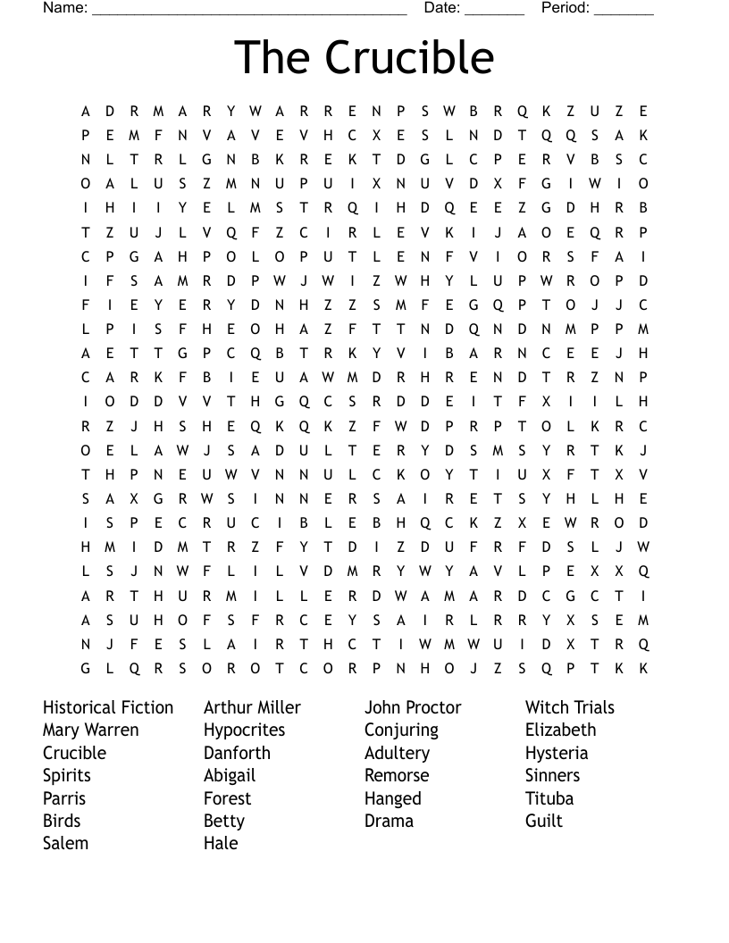 The Crucible  Word Search