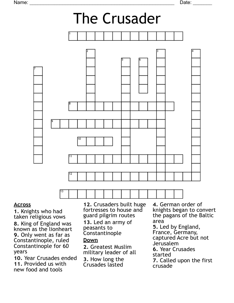 The Crusader Crossword