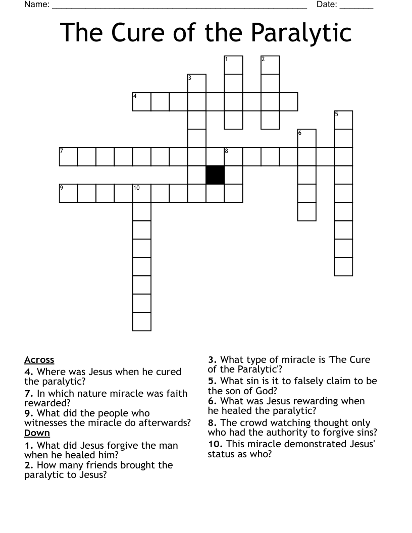 The Cure of the Paralytic Crossword