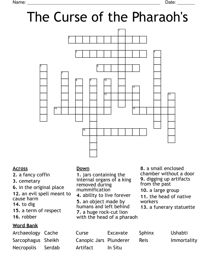 The Curse of the Pharaoh's Crossword