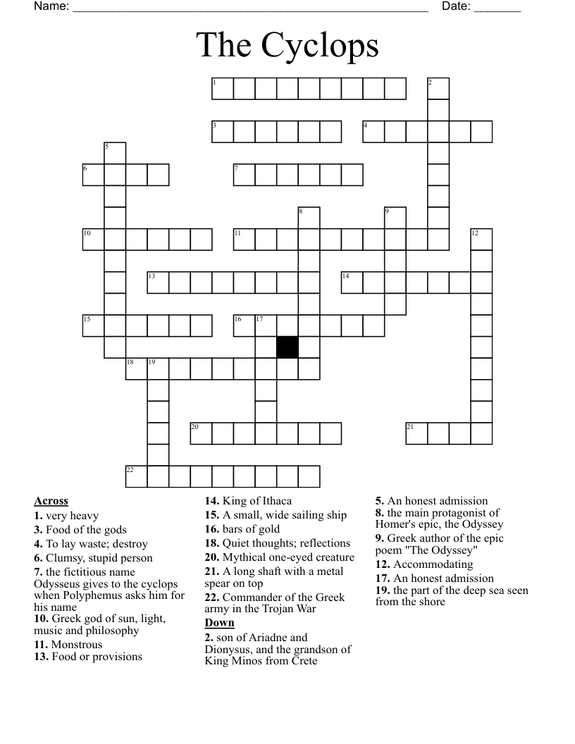 The Cyclops Crossword