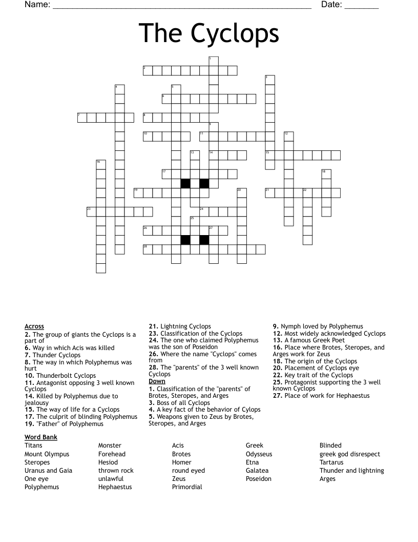 The Cyclops Crossword