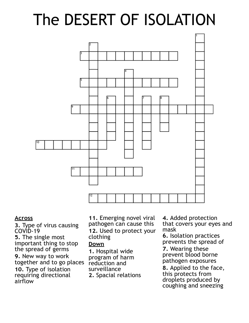 The DESERT OF ISOLATION Crossword