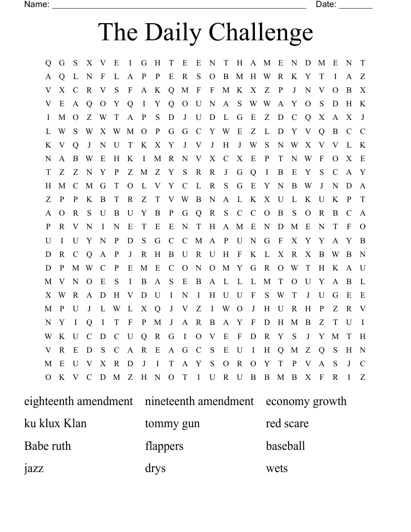 The Daily Challenge Word Search