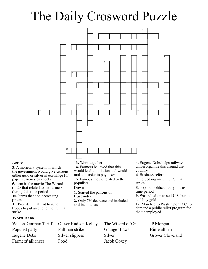 The Daily Crosword Puzzle Crossword