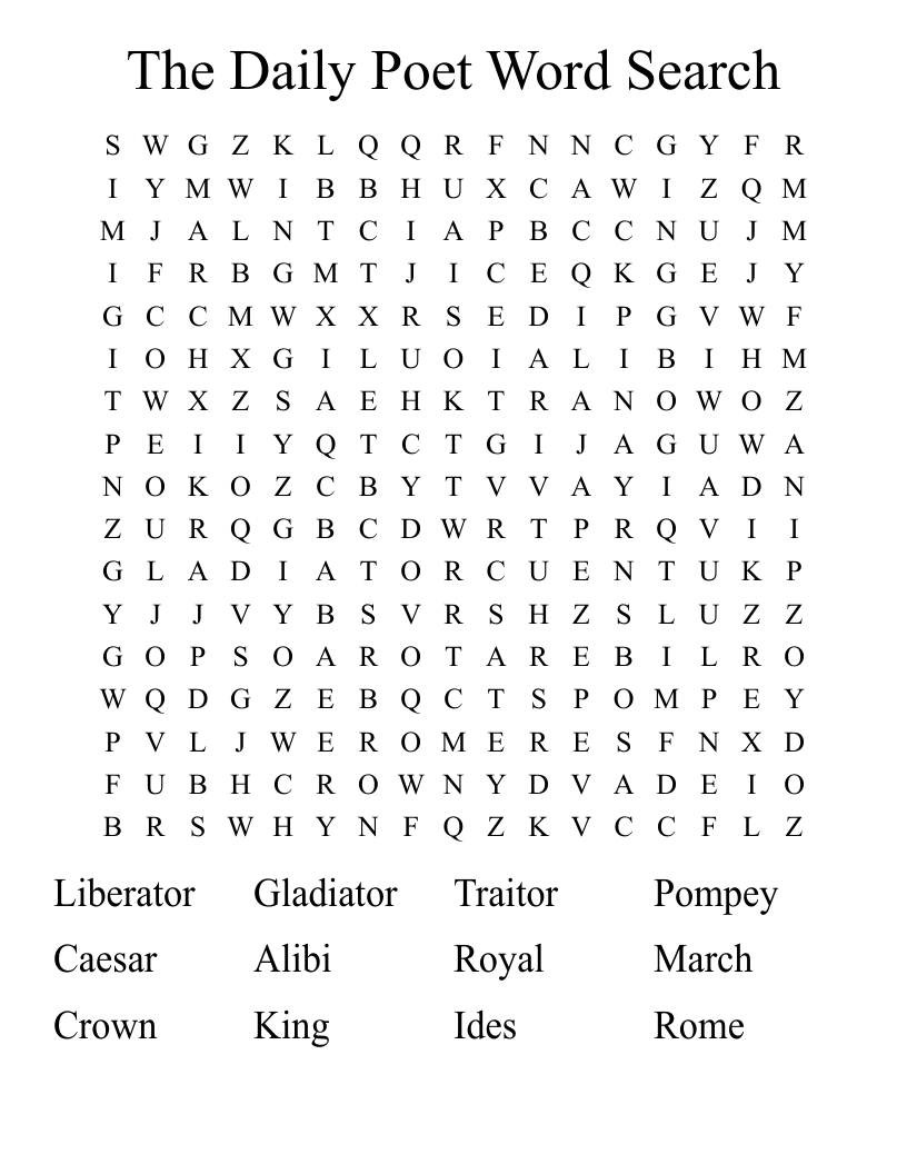 The Daily Poet Word Search 