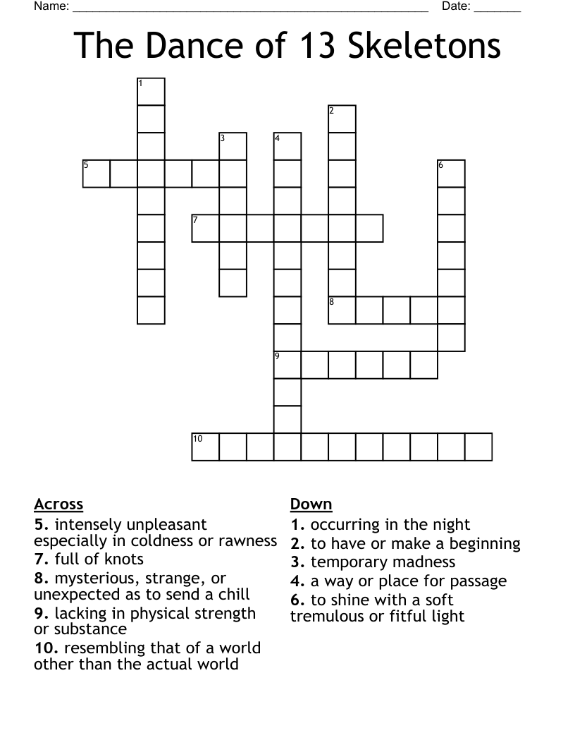 The Dance of 13 Skeletons Crossword