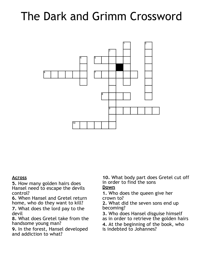 The Dark and Grimm Crossword