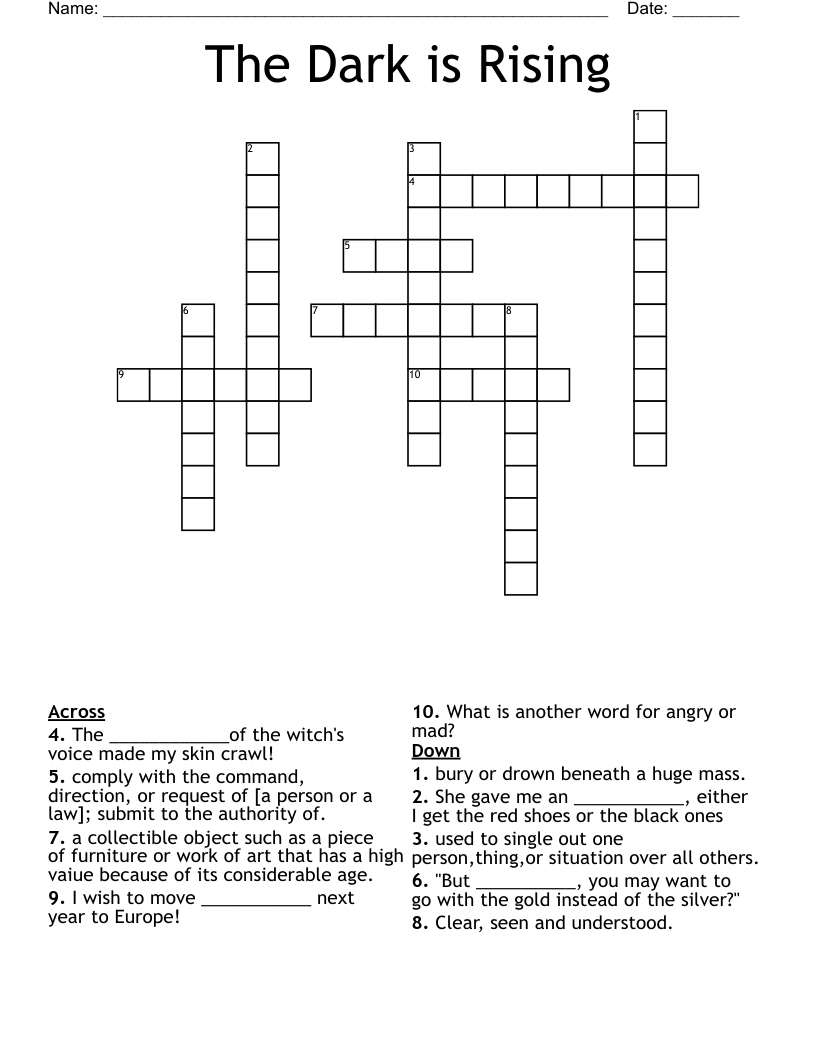 The Dark is Rising Crossword