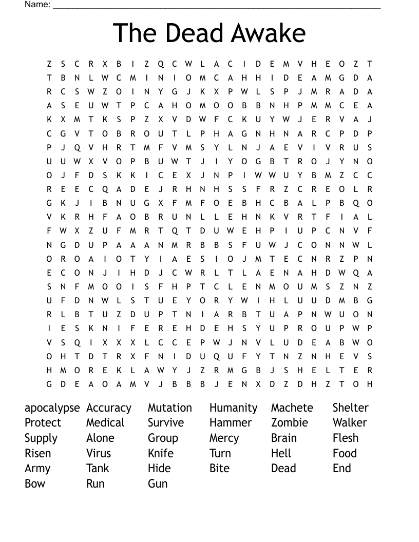 The Dead Awake Word Search