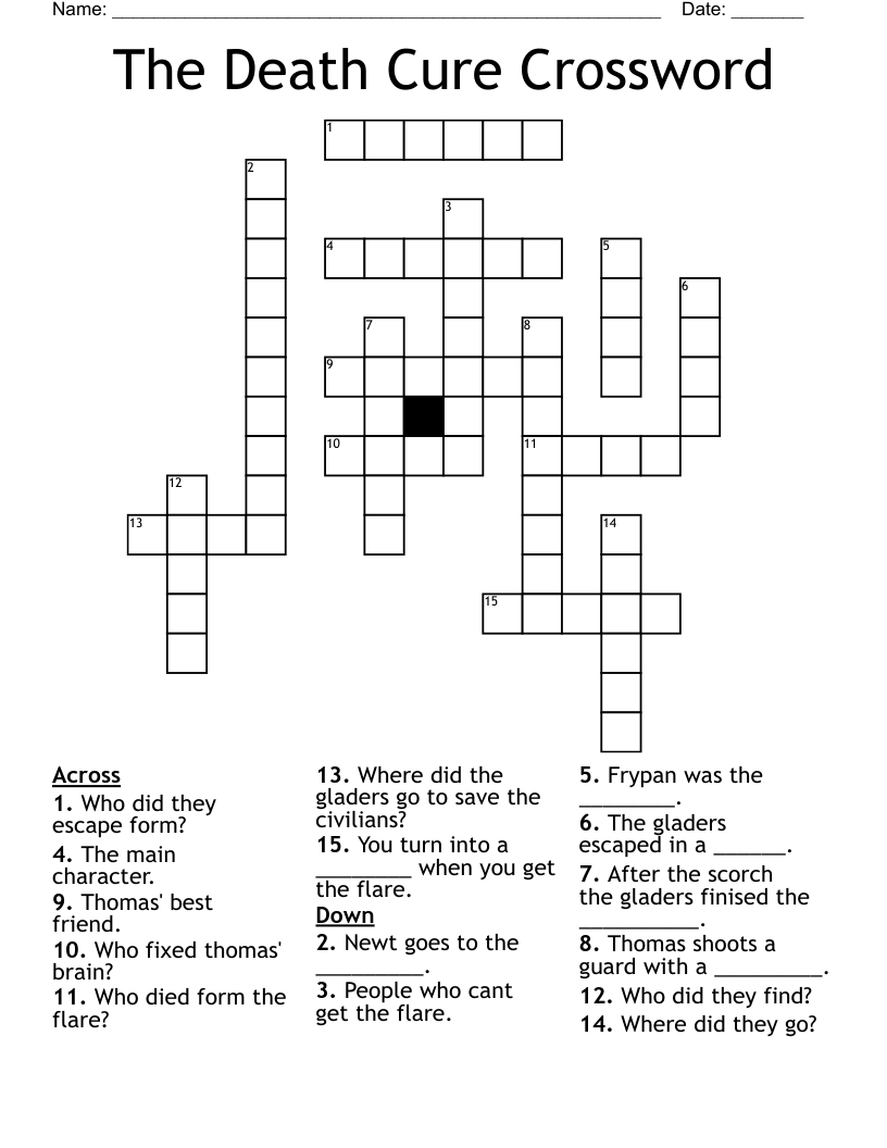 The Death Cure Crossword