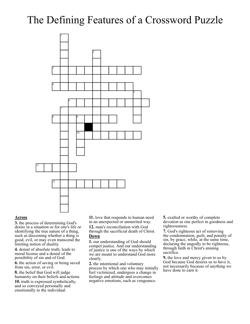 The Defining Features of a Crossword Puzzle 