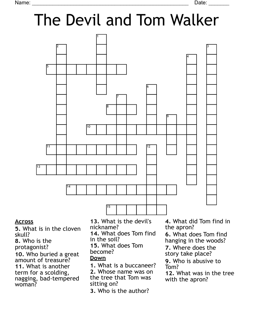 The Devil and Tom Walker Crossword
