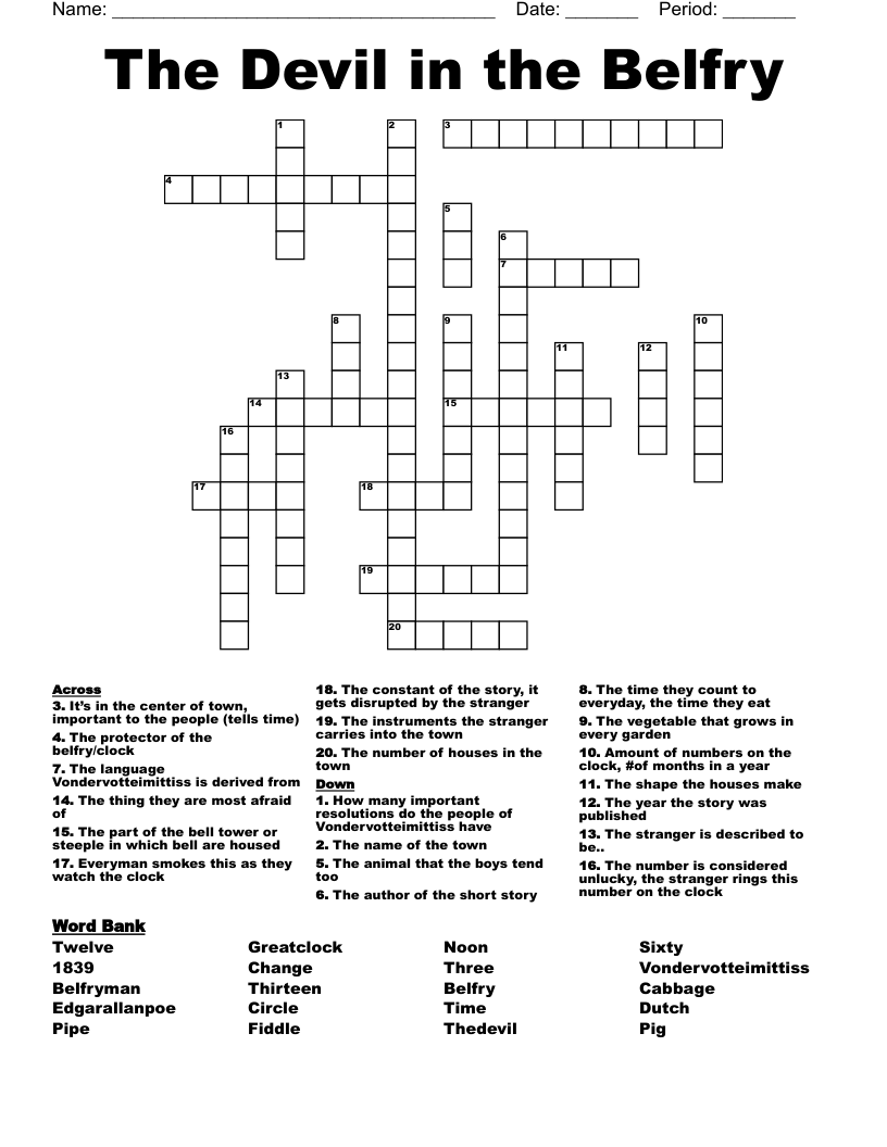 The Devil in the Belfry Crossword