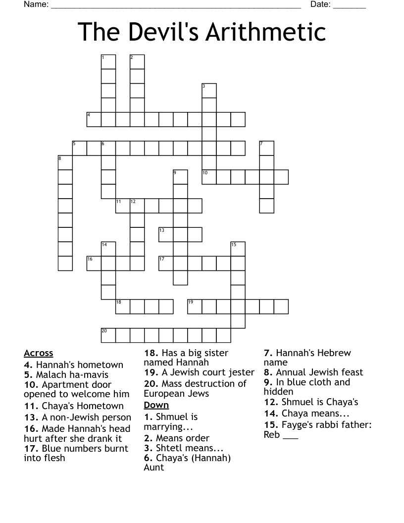 The Devil's Arithmetic Crossword