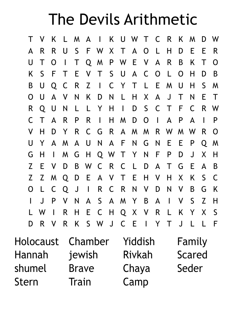 The Devils Arithmetic Word Search