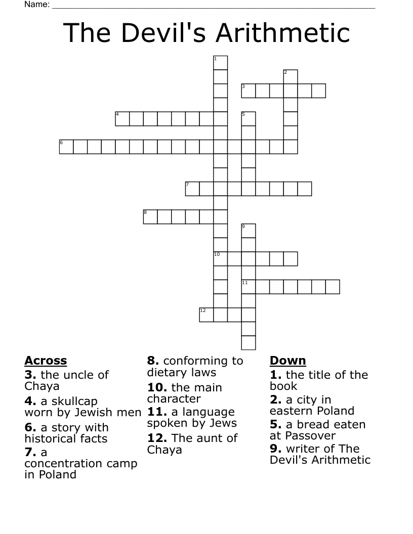 The Devil's Arithmetic Crossword