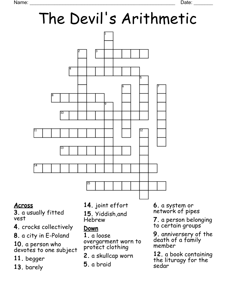 The Devil's Arithmetic Crossword
