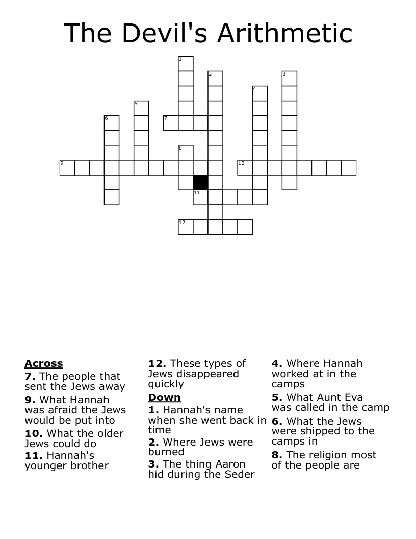 The Devil's Arithmetic Crossword