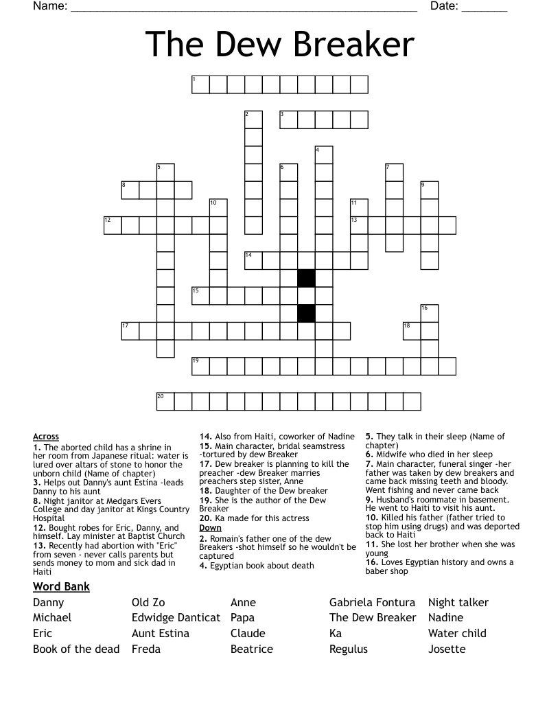 The Dew Breaker Crossword