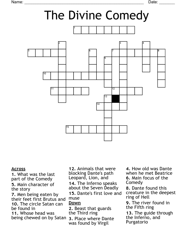 The Divine Comedy Crossword