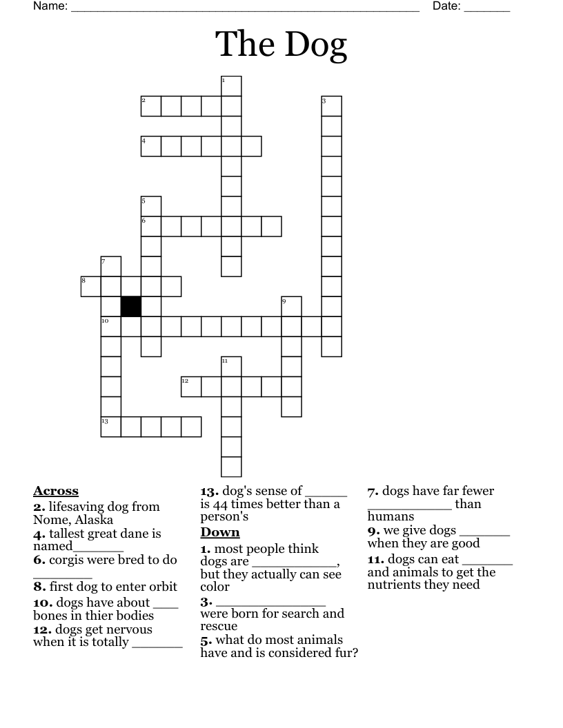 The Dog Crossword