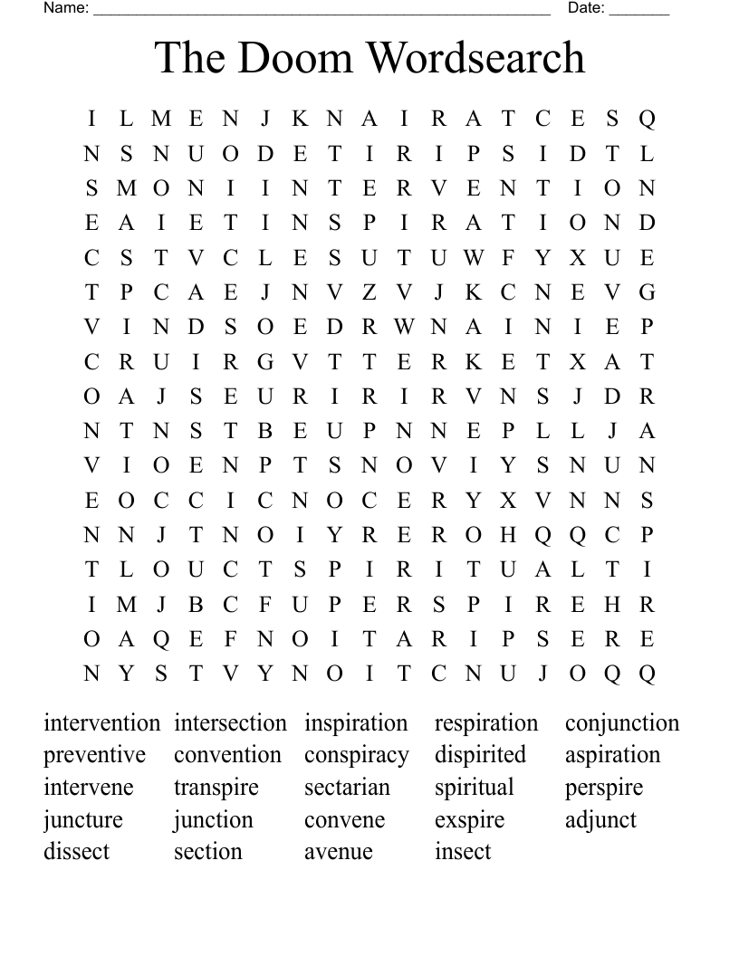 The Doom Wordsearch