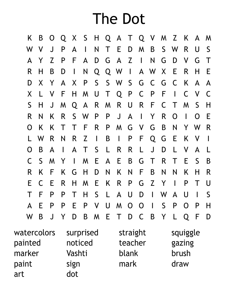 The Dot Word Search