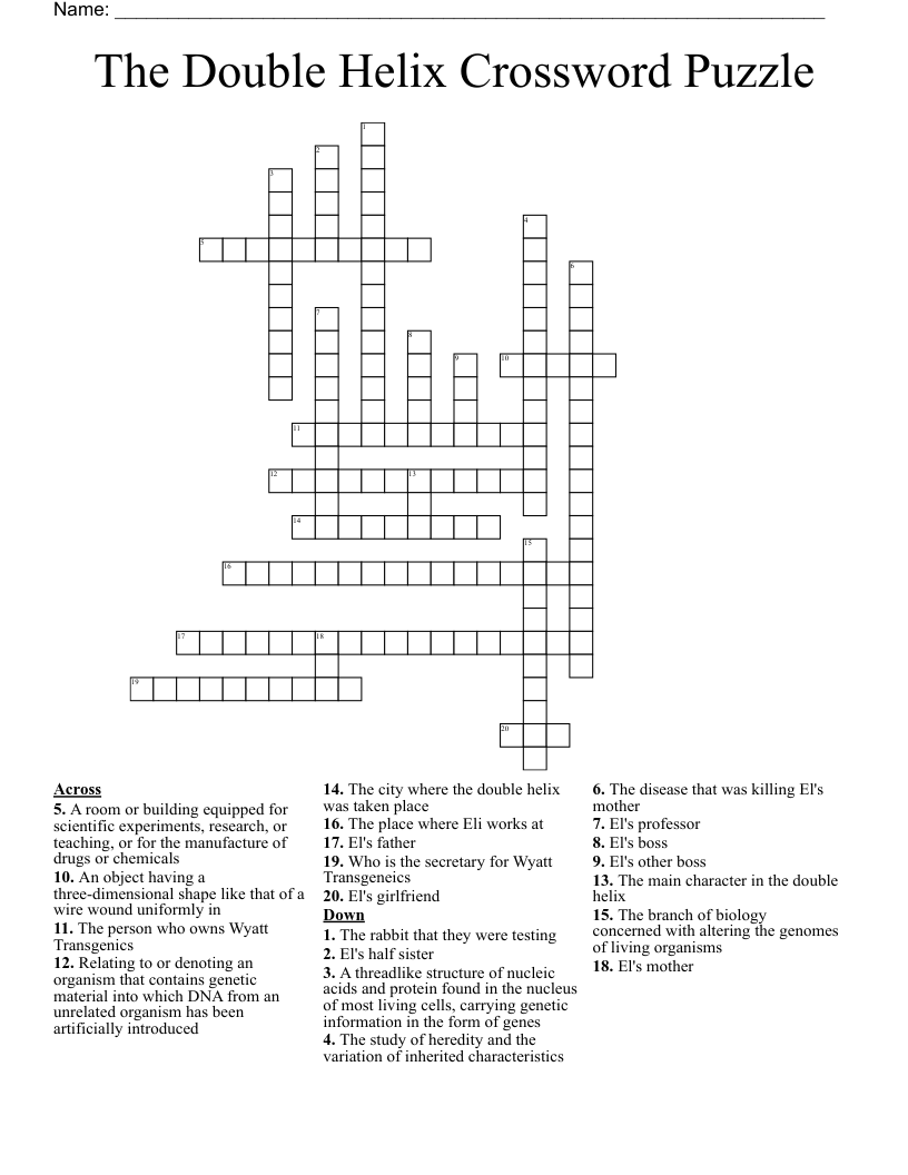 The Double Helix Crossword Puzzle