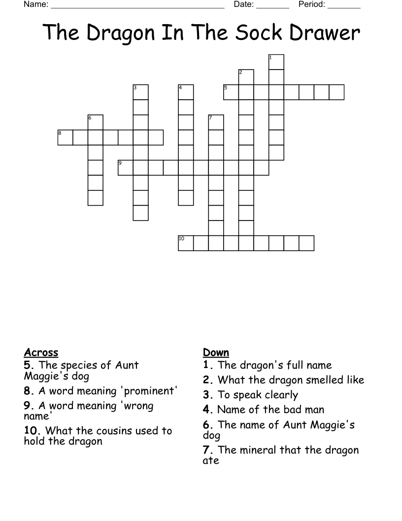 The Dragon In The Sock Drawer Crossword
