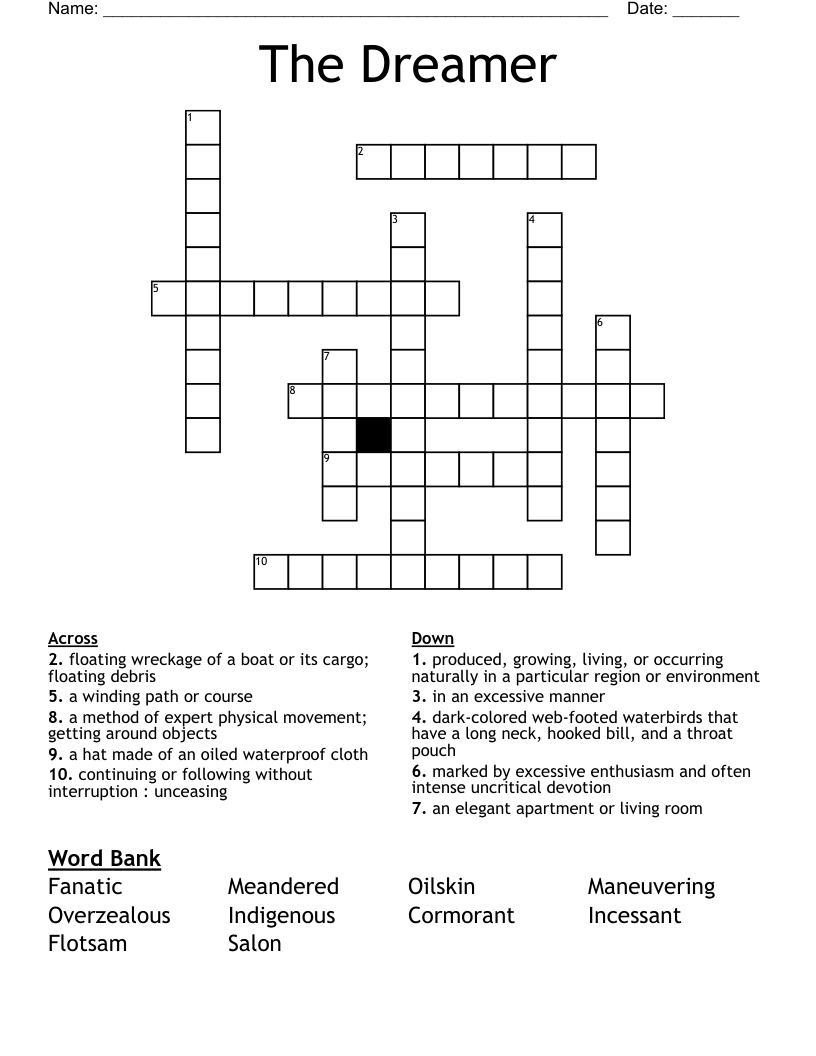 The Dreamer Crossword