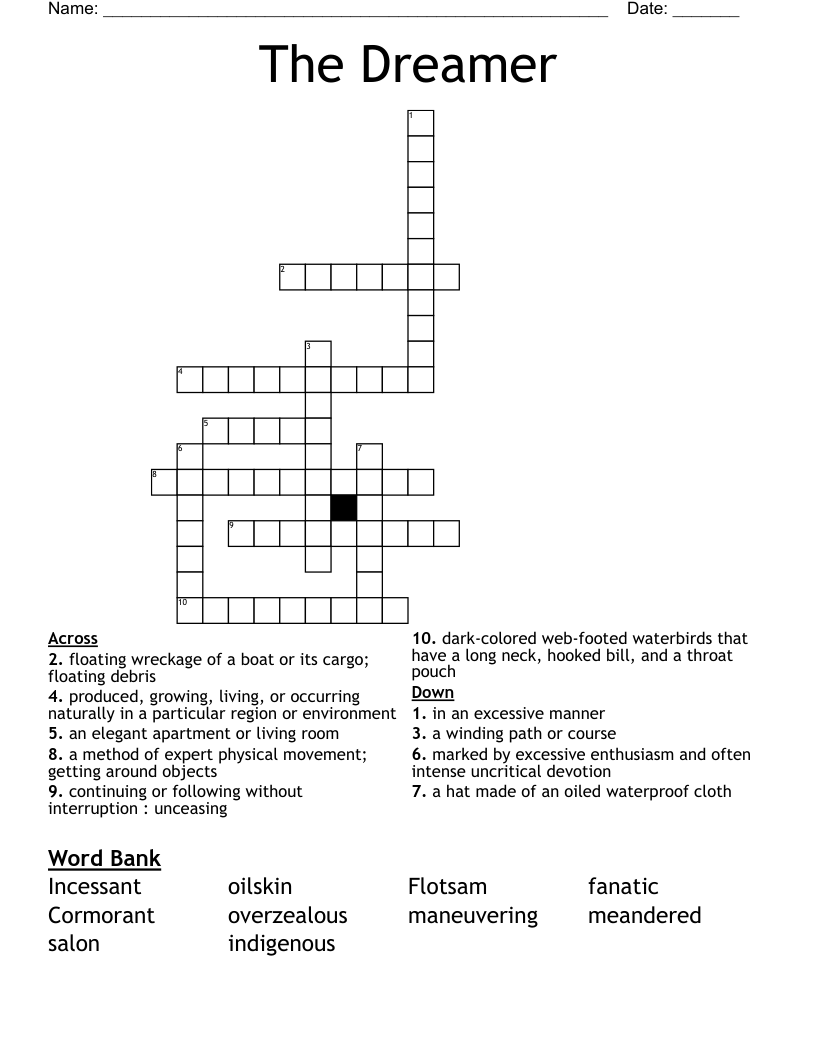 The Dreamer Crossword