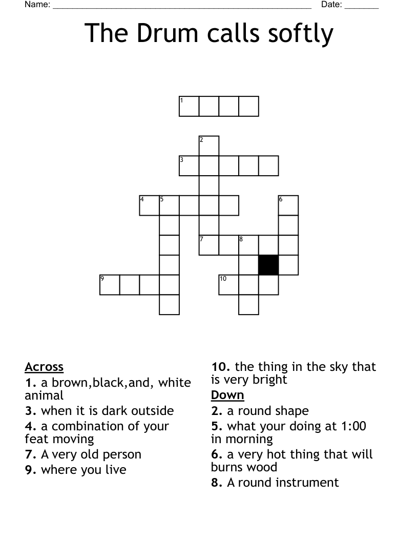 The Drum calls softly Crossword