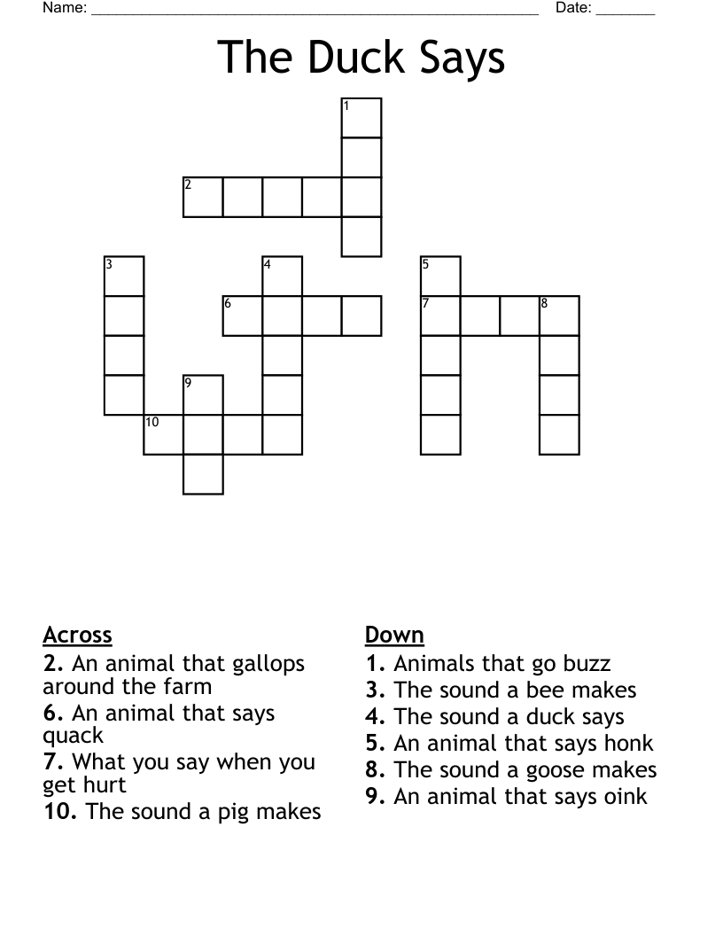 The Duck Says Crossword