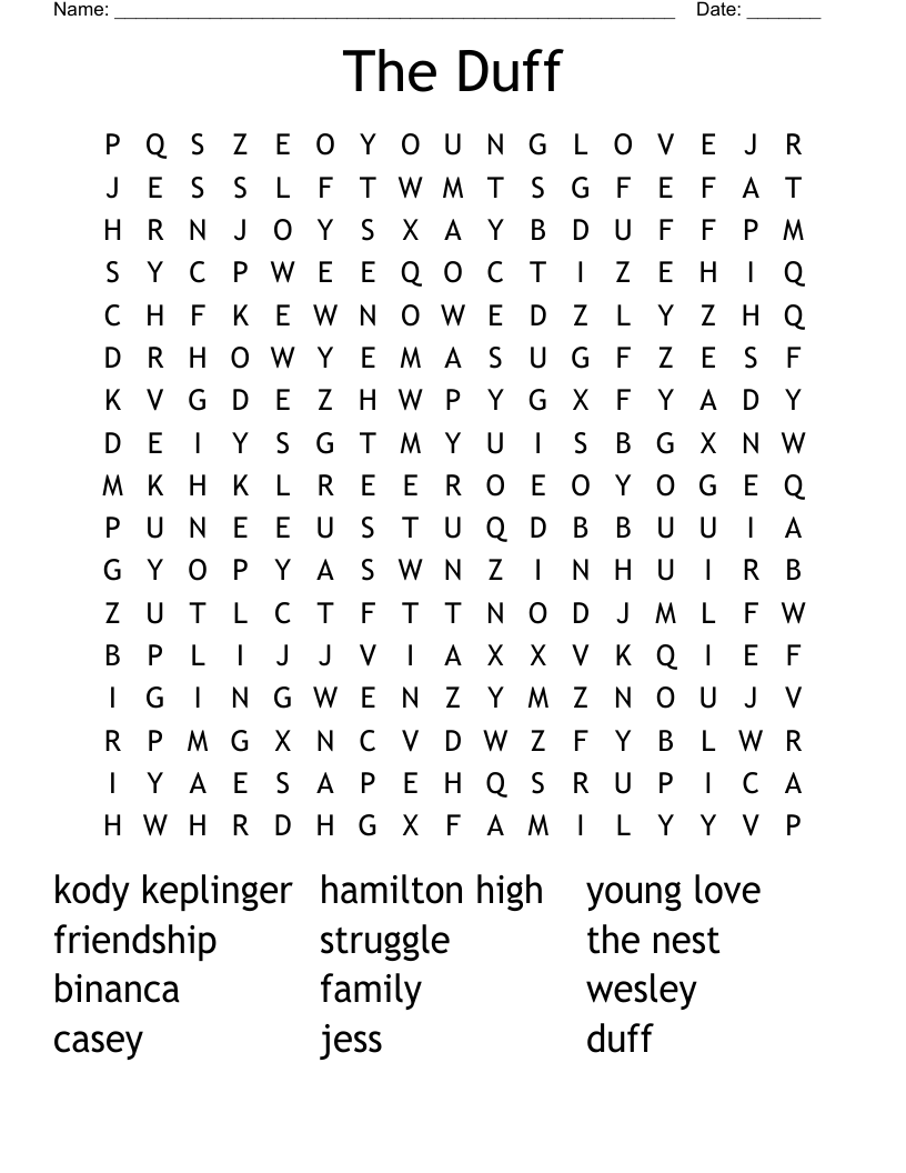 The Duff Word Search