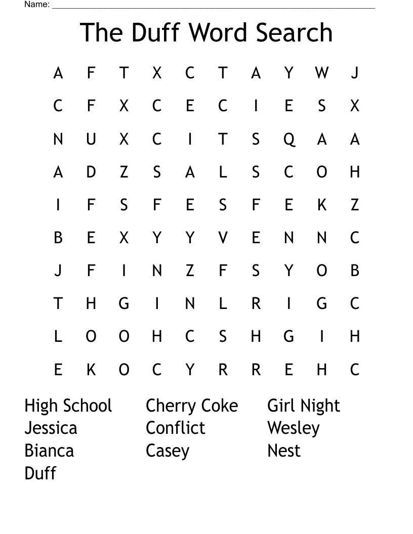 The Duff Word Search 