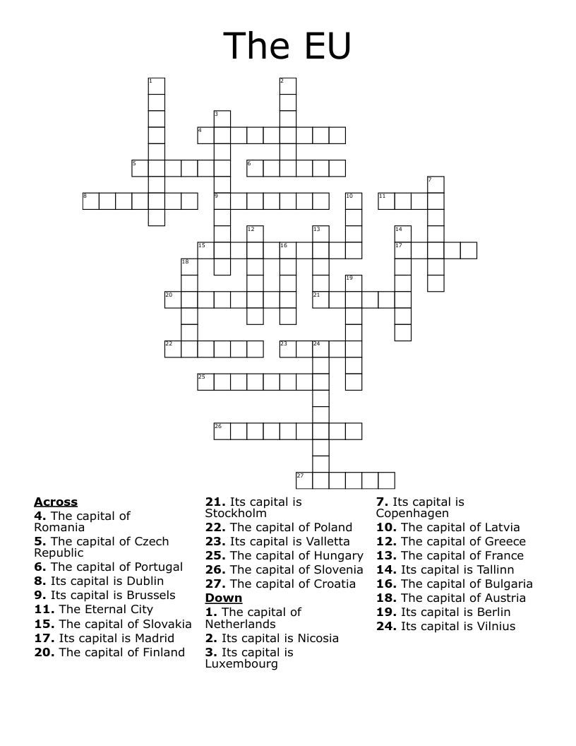 The EU Crossword
