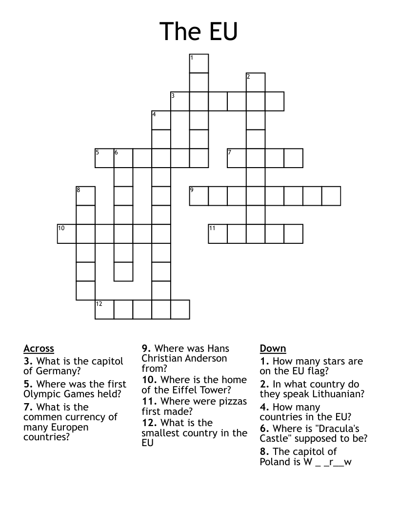 The EU Crossword