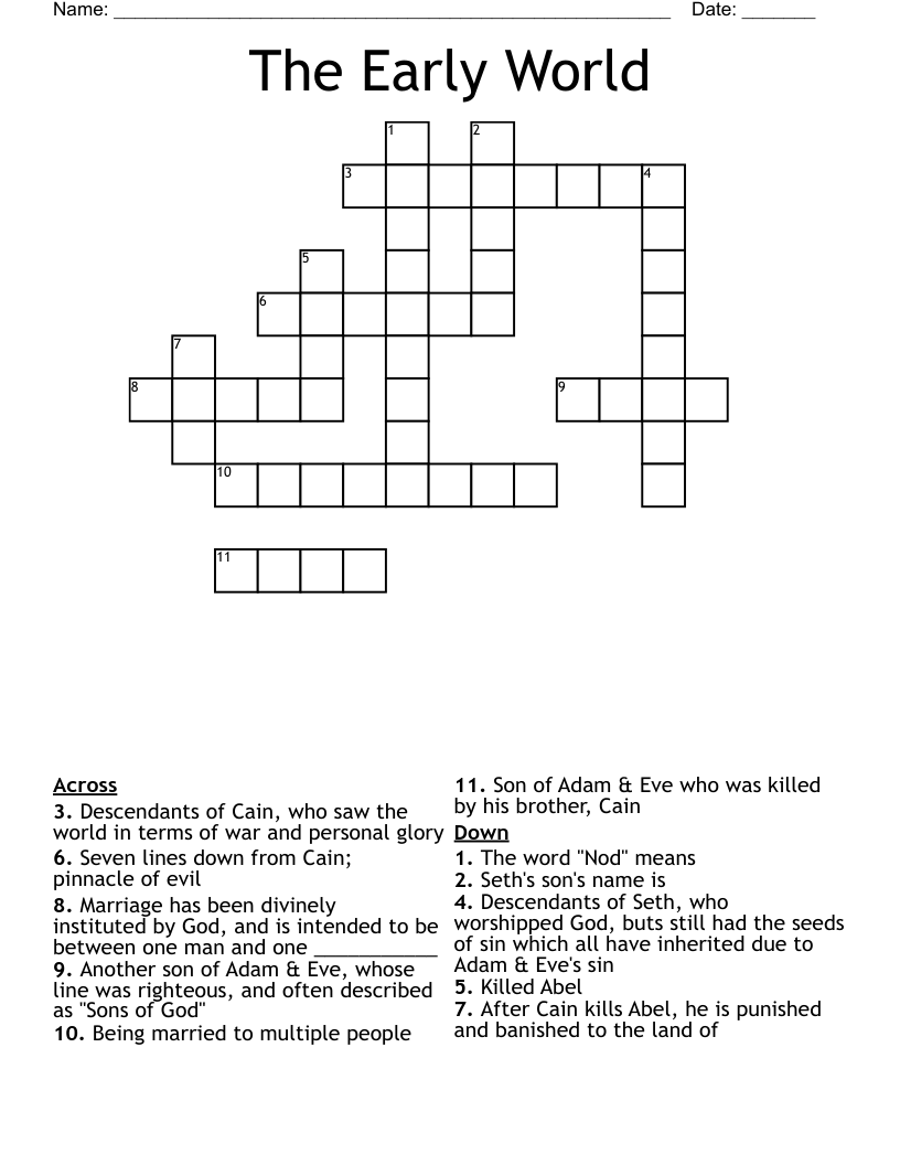 The Early World Crossword