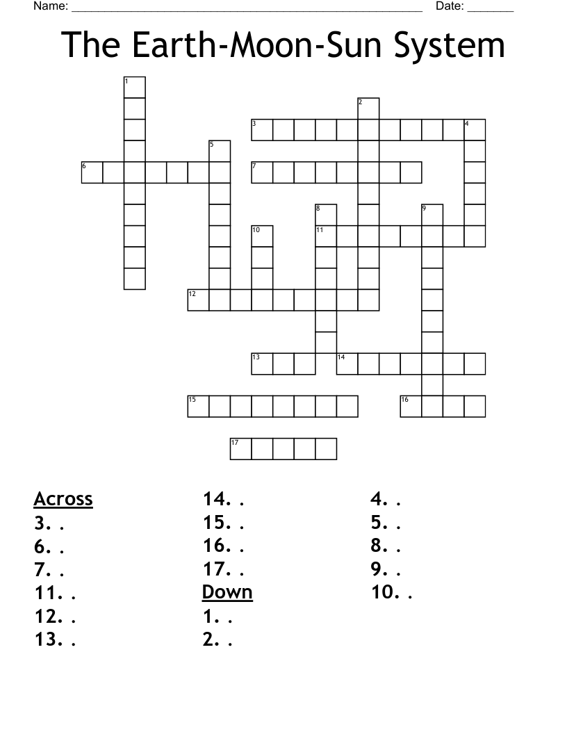 The Earth-Moon-Sun System Crossword