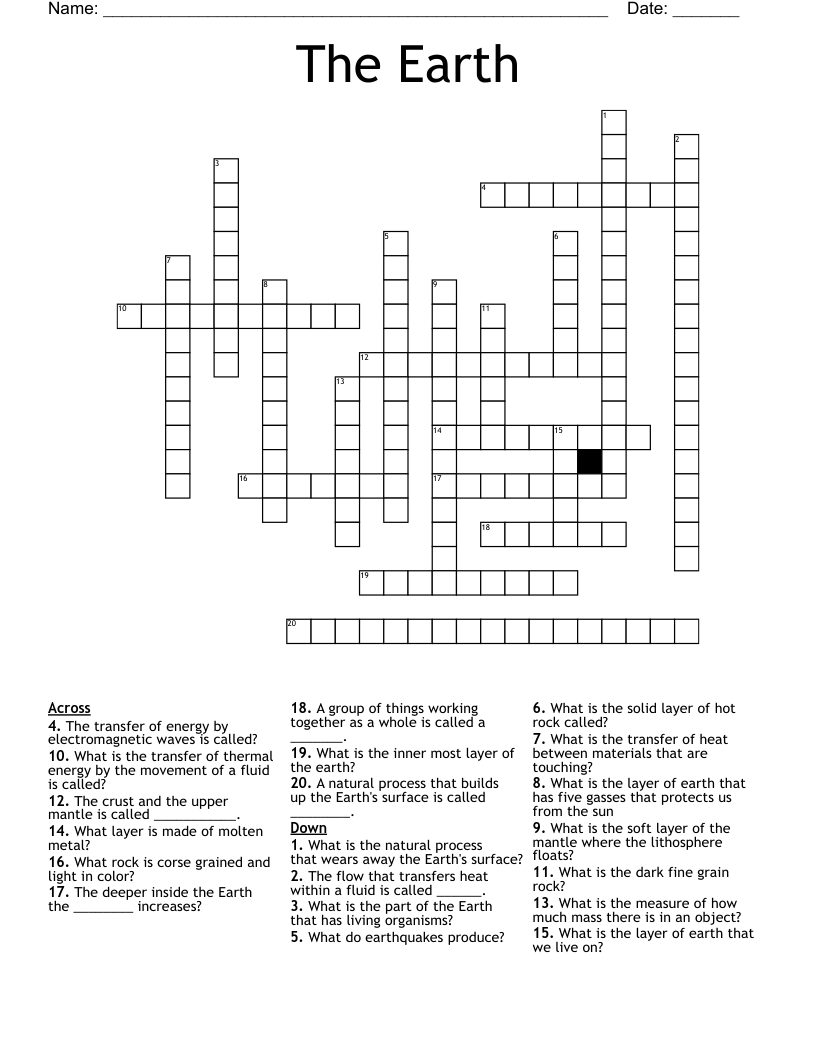 The Earth Crossword