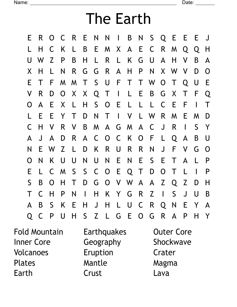 The Earth Word Search
