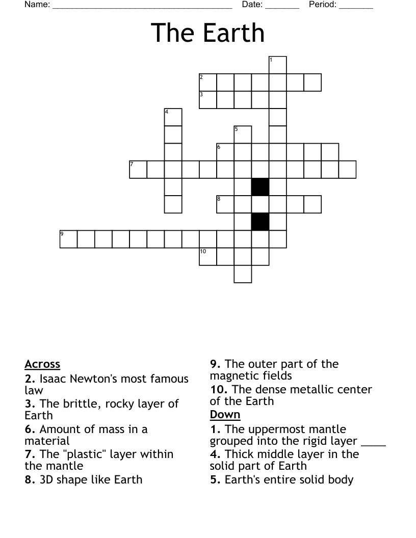 The Earth Crossword