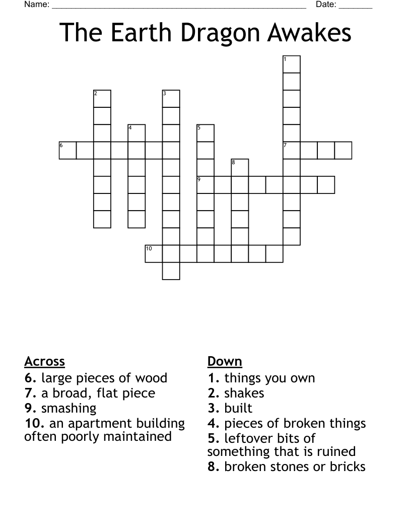 The Earth Dragon Awakes Crossword