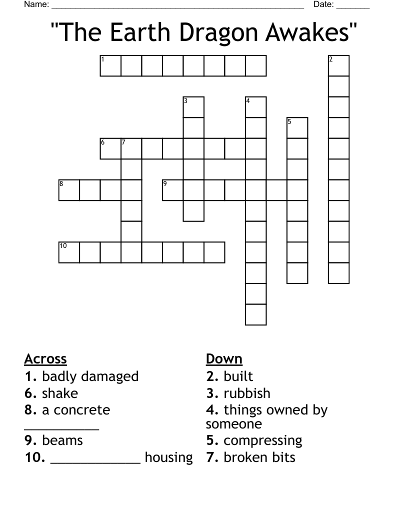 "The Earth Dragon Awakes" Crossword