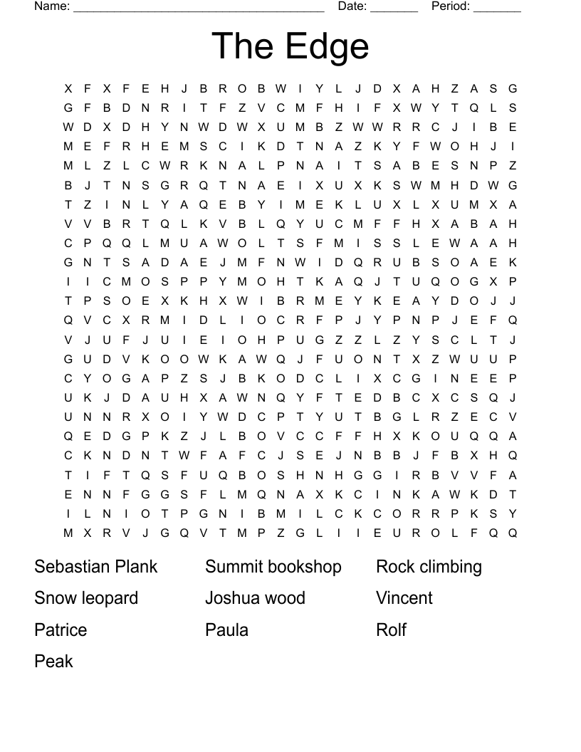 The Edge Word Search