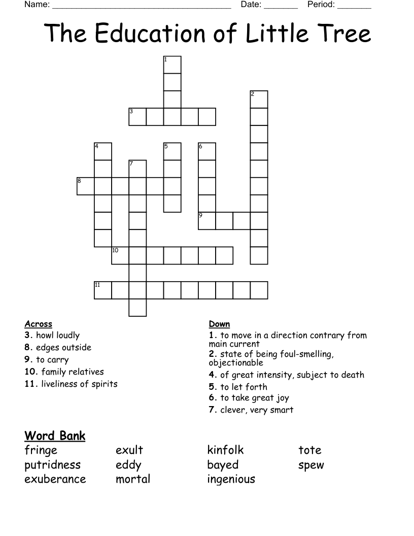 The Education of Little Tree Crossword