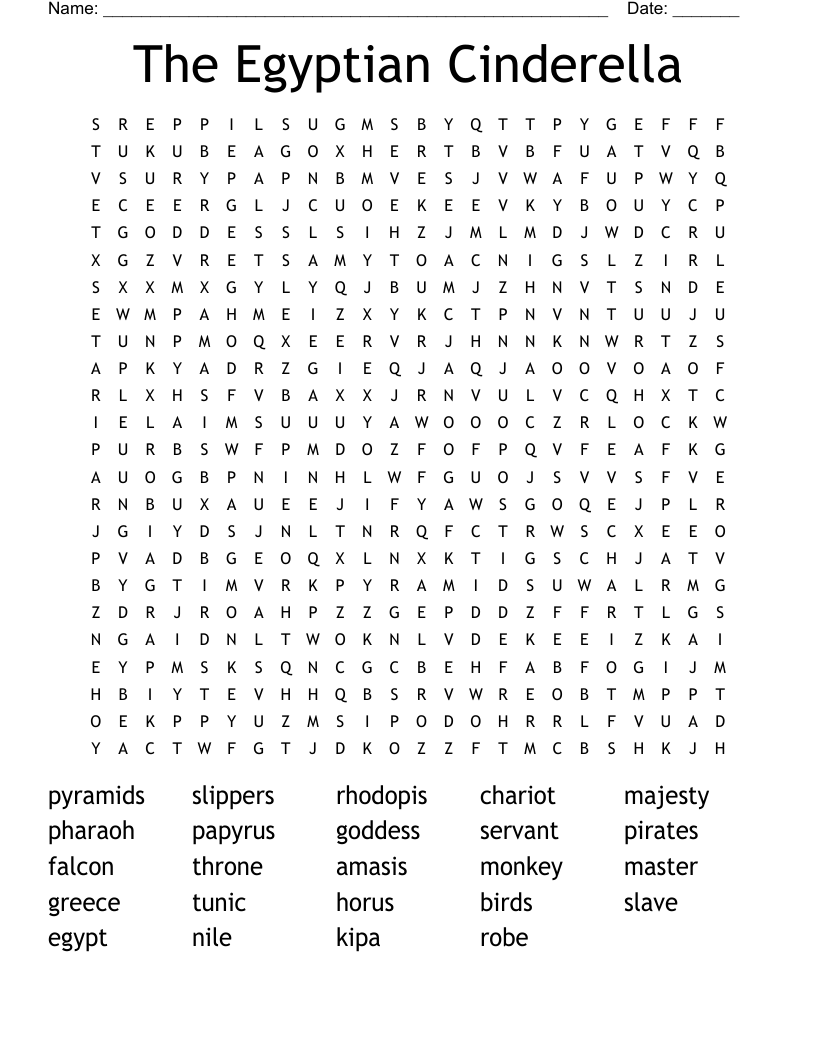 The Egyptian Cinderella Word Search