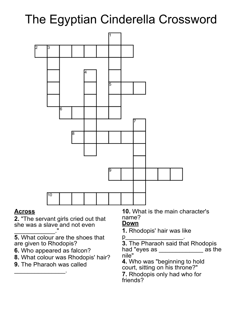The Egyptian Cinderella Crossword