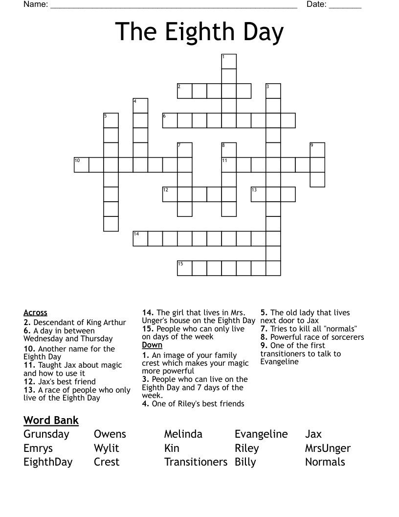 The Eighth Day Crossword